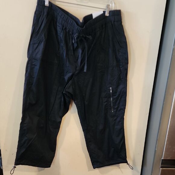 Lane Bryant Black Cotton-Blend Trousers - Picture 1 of 6